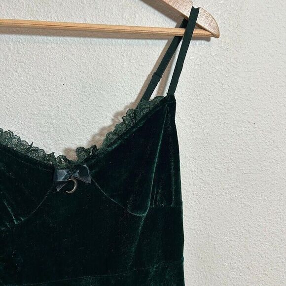 Killstar Moonstruck Velvet Skater Dress M Green - Picture 7 of 11